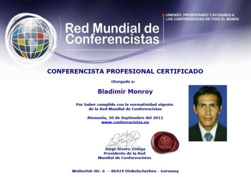 Conferencista Profersional Certificado